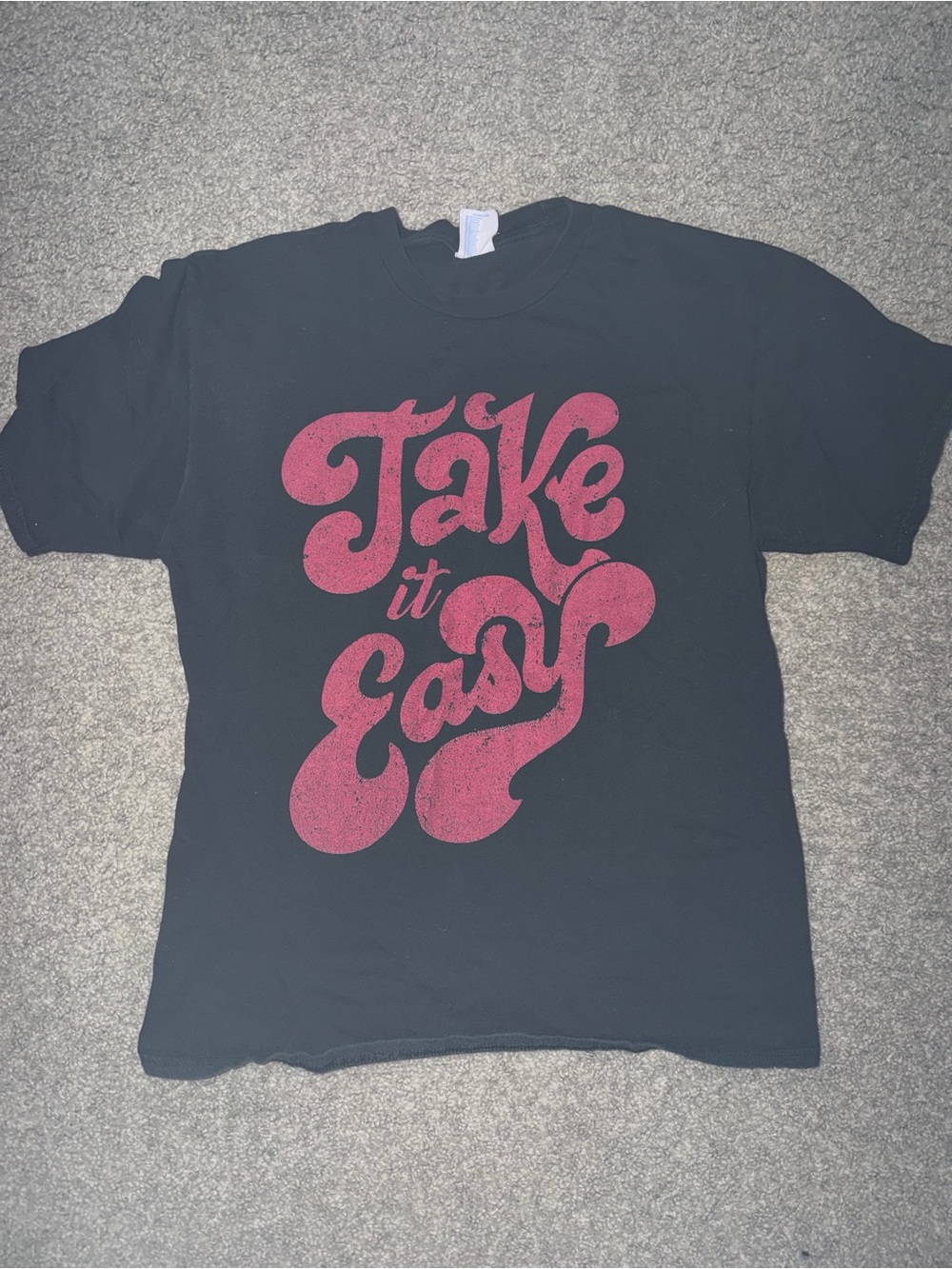 Take It Easy Graphic Tee - Black with Red Print